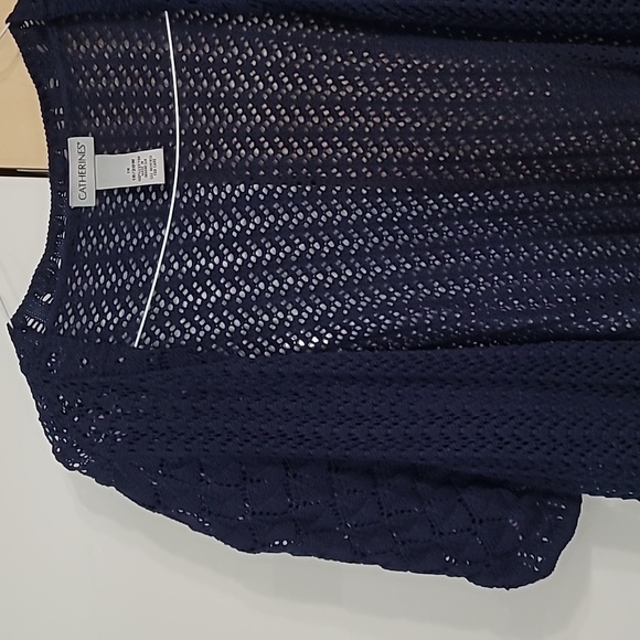 WOMENS Catherine's navy sweater duster short‎ sleeve 1X 18/20W Preloved - Picture 4 of 9